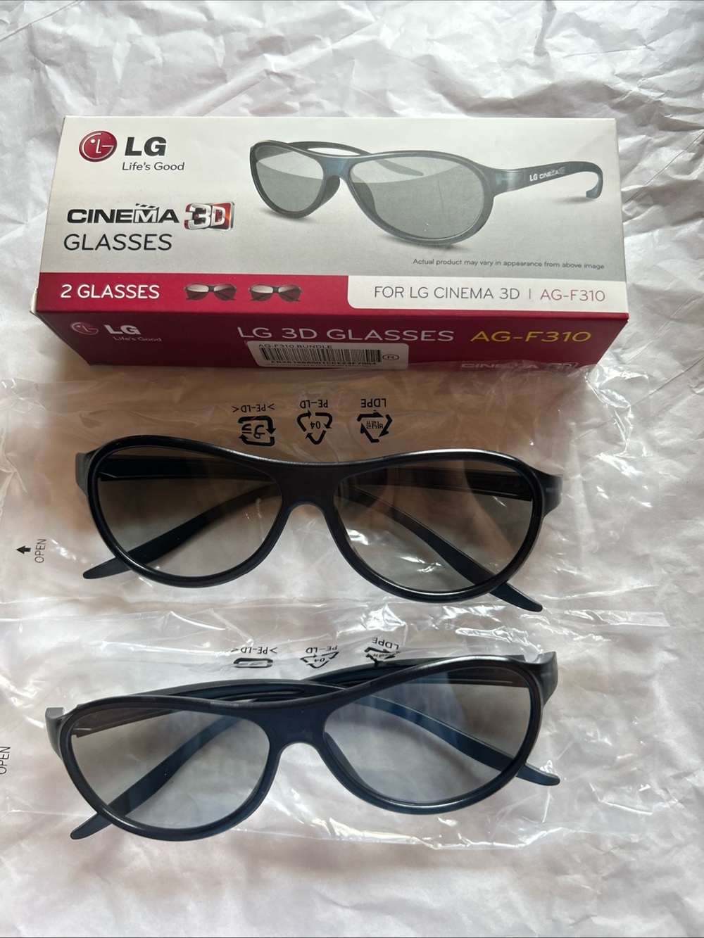 3D Glasses for LG Cinema 2 pack new in box